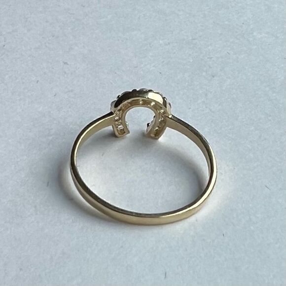 14k solid Gold Horseshoe Ring | herradura Ring | Valentine Ring | Birthday Gift - Picture 3 of 9